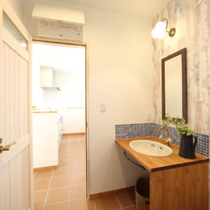 長崎県長与町建築の注文住宅casa carina の洗面室