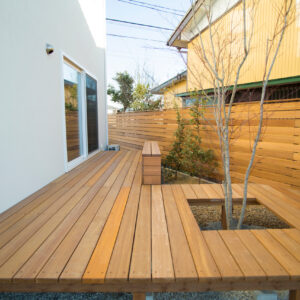 長崎県で建てる注文住宅casa liniereウッドデッキの施工例
