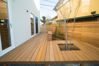 長崎県で建てる注文住宅casa liniereウッドデッキの施工例